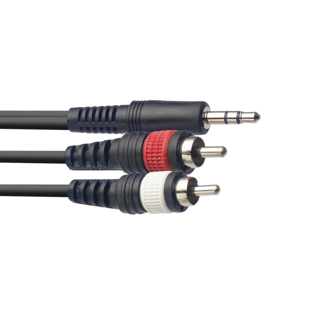 Stagg SYC1/MPSB2CM E - kabel Y mini jack stereo / 2 RCA, 1 m