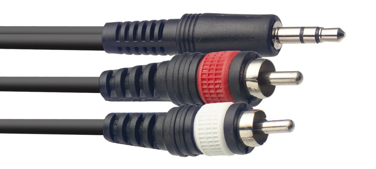 Stagg SYC1/MPSB2CM E - kabel Y mini jack stereo / 2 RCA, 1 m
