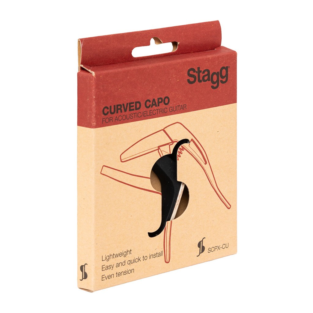 Stagg SCPX-CU CLWOOD - kapodaster do gitary akustycznej i elektrycznej, imitacja jasnego drewna