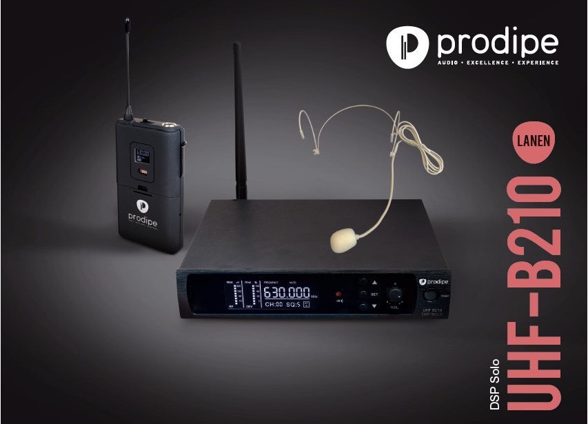 Prodipe B210 DSP Solo Headset F5 - system bezprzewodowy UHF 553-578 MHz, mikrofon nagłowny