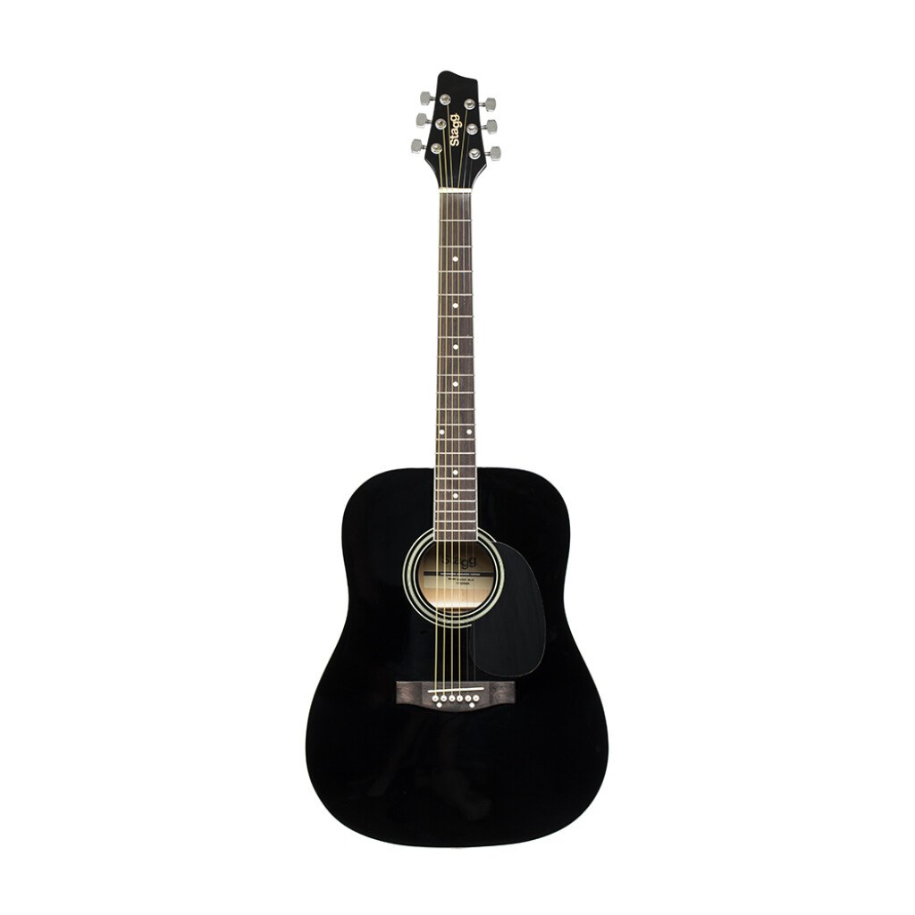 Stagg SA20D BLK - czarna gitara akustyczna dreadnought, korpus z lipy