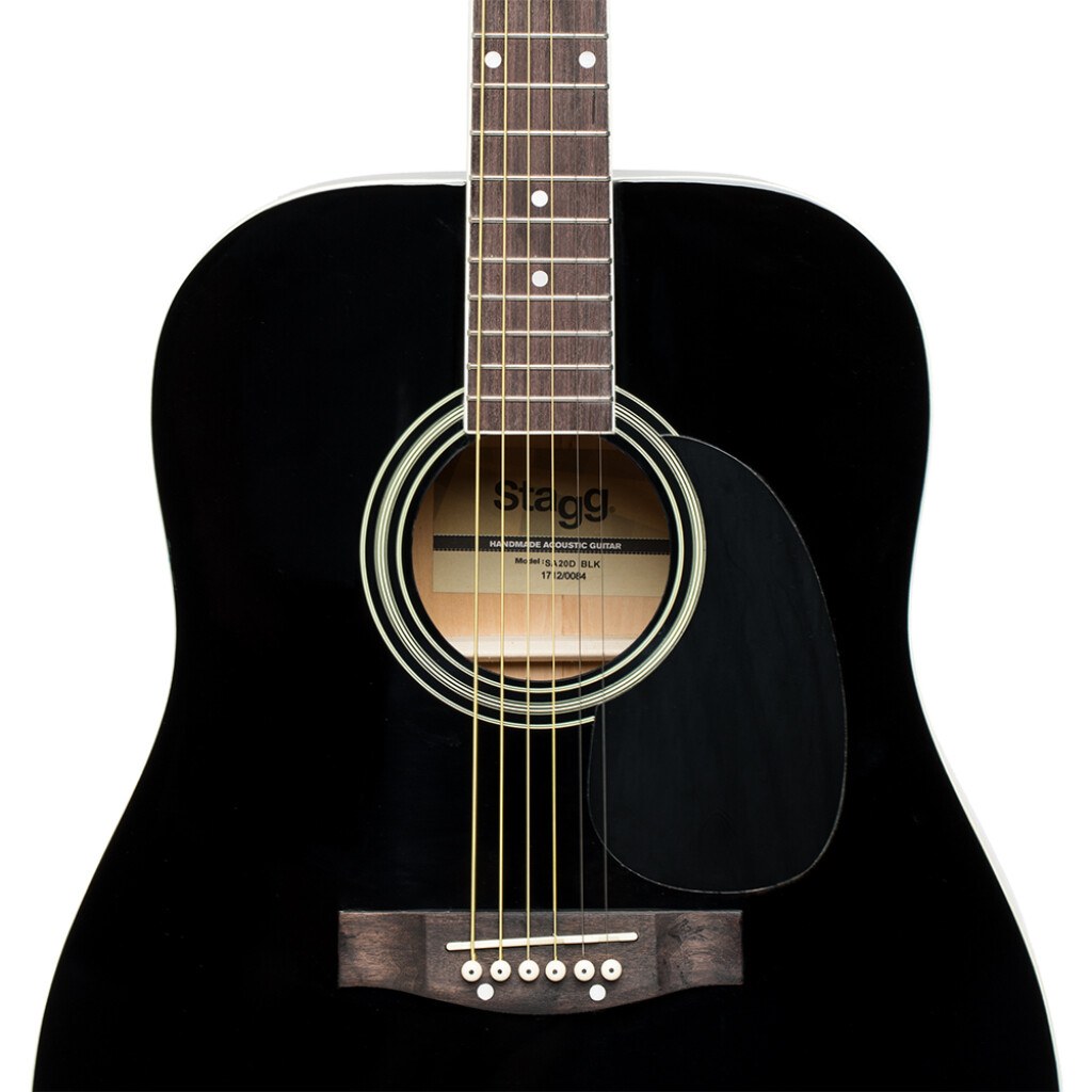 Stagg SA20D BLK - czarna gitara akustyczna dreadnought, korpus z lipy