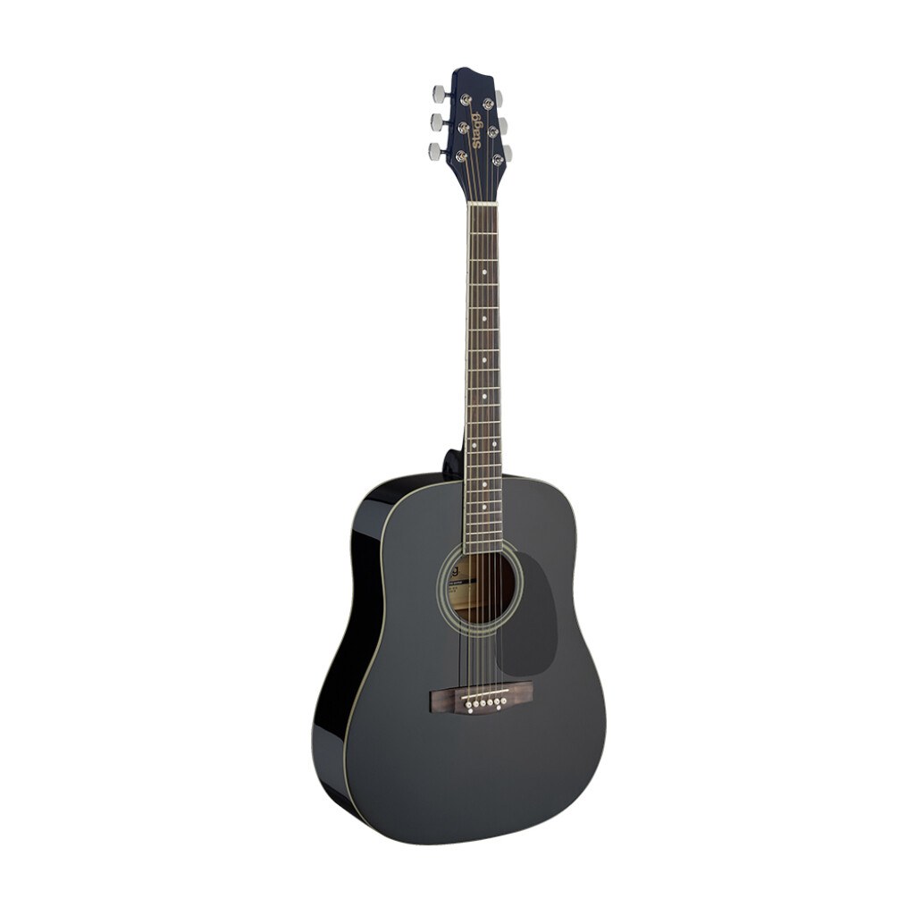 Stagg SA20D BLK - czarna gitara akustyczna dreadnought, korpus z lipy