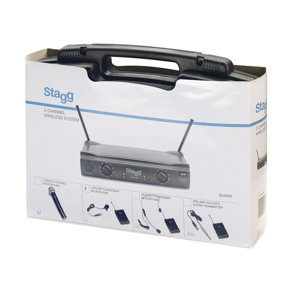 Stagg SUW 50 HH FH EU - system bezprzewodowy UHF, 2 mikrofony nagłowne