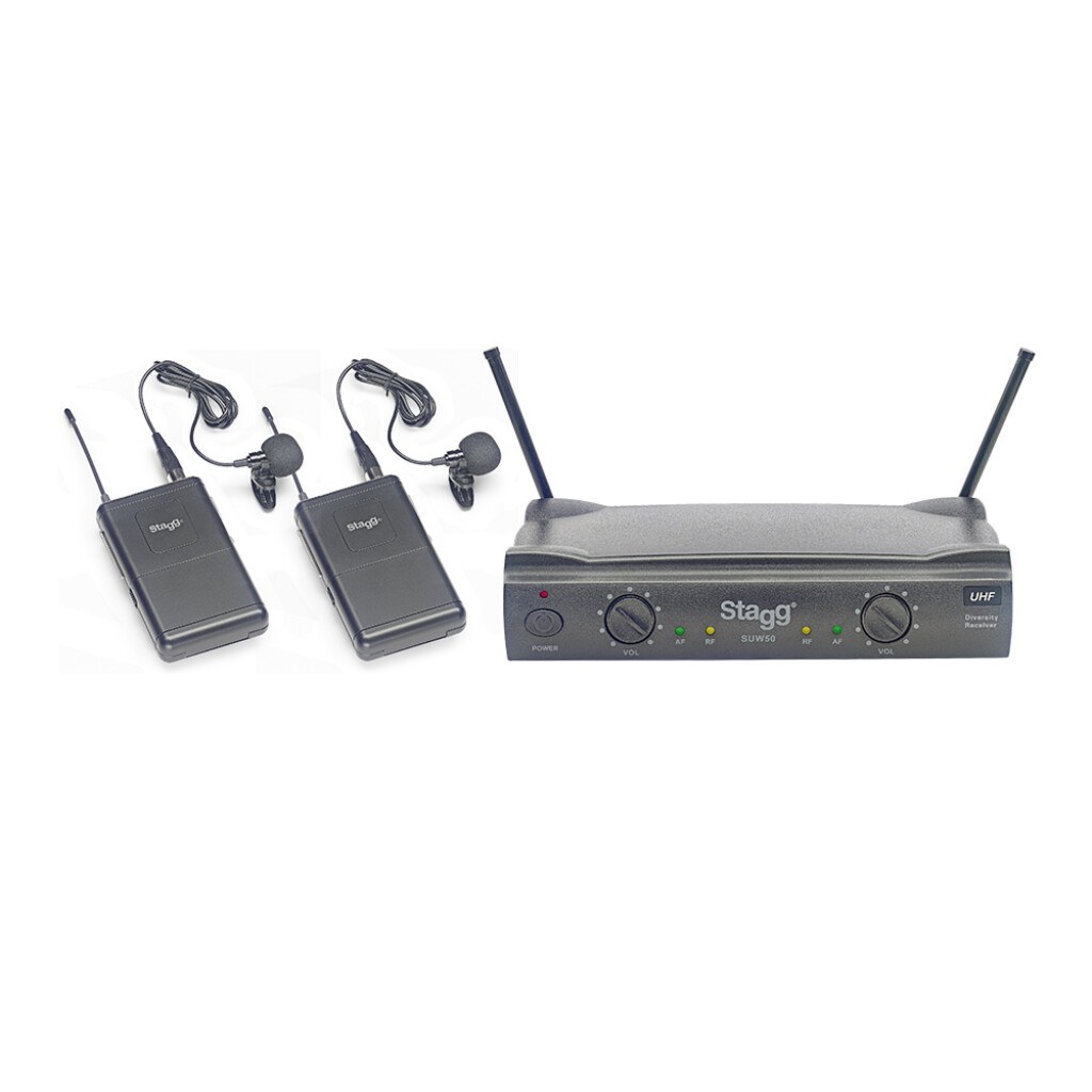 Stagg SUW 50 LL FH EU - system bezprzewodowy UHF, 2 mikrofony krawatowe