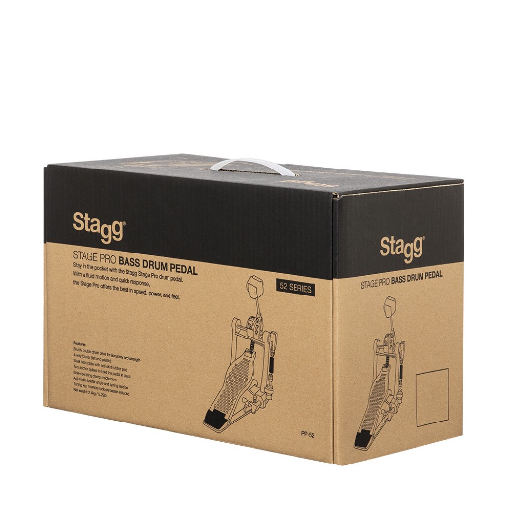 Stagg PP-52 - pojedynczy pedał do bębna basowego, podwójny łańcuch