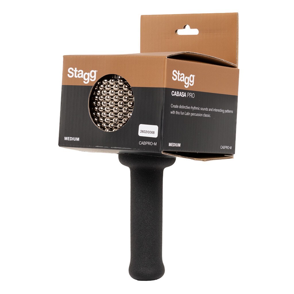 Stagg CABPRO-M - drewniana cabasa z gumowym uchwytem, 10,6 cm