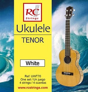 RC Strings UWT70 White - struny do ukulele tenorowego, biały nylon, komplet 4 szt.