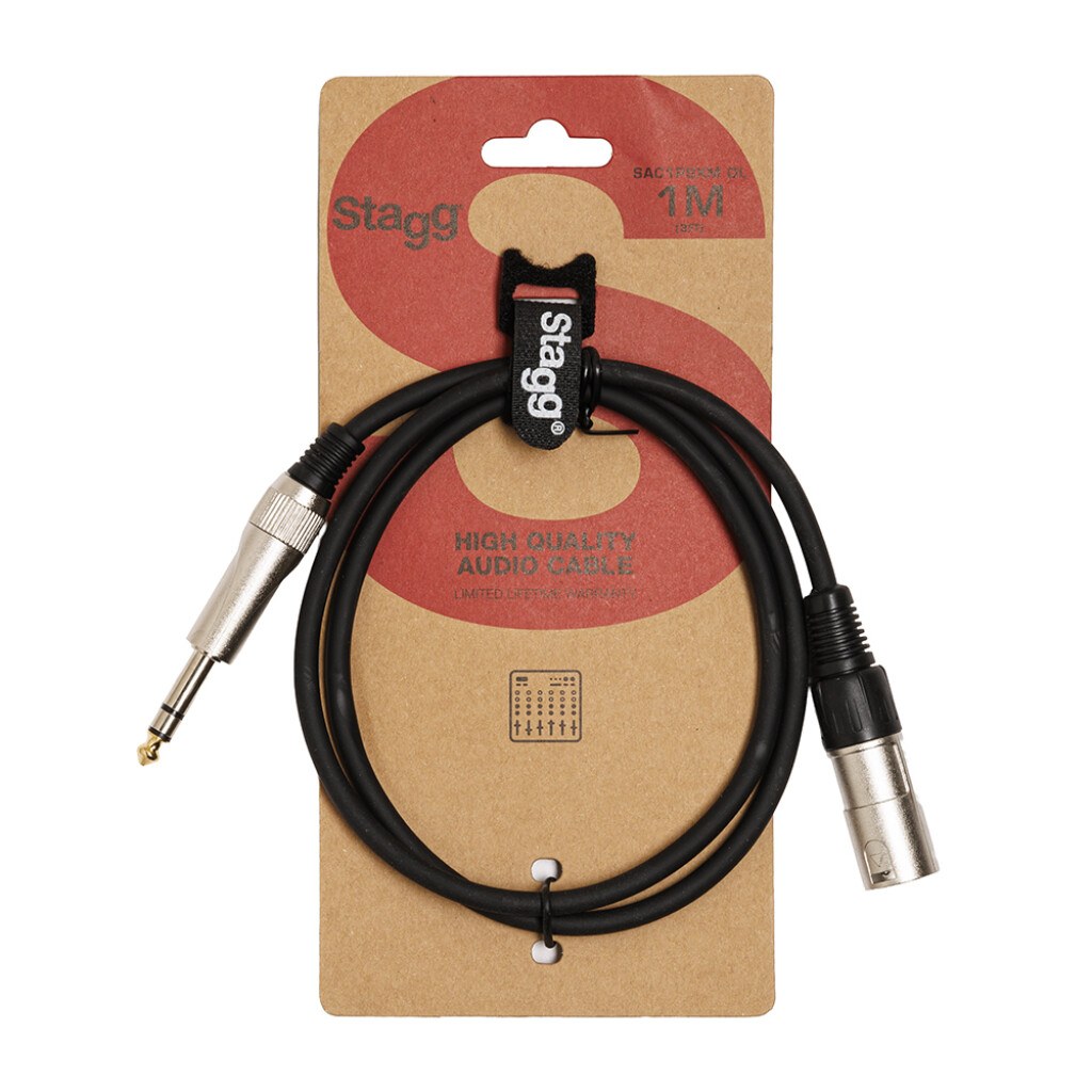 Stagg SAC1PSXM DL - kabel audio, 1 m, czarny