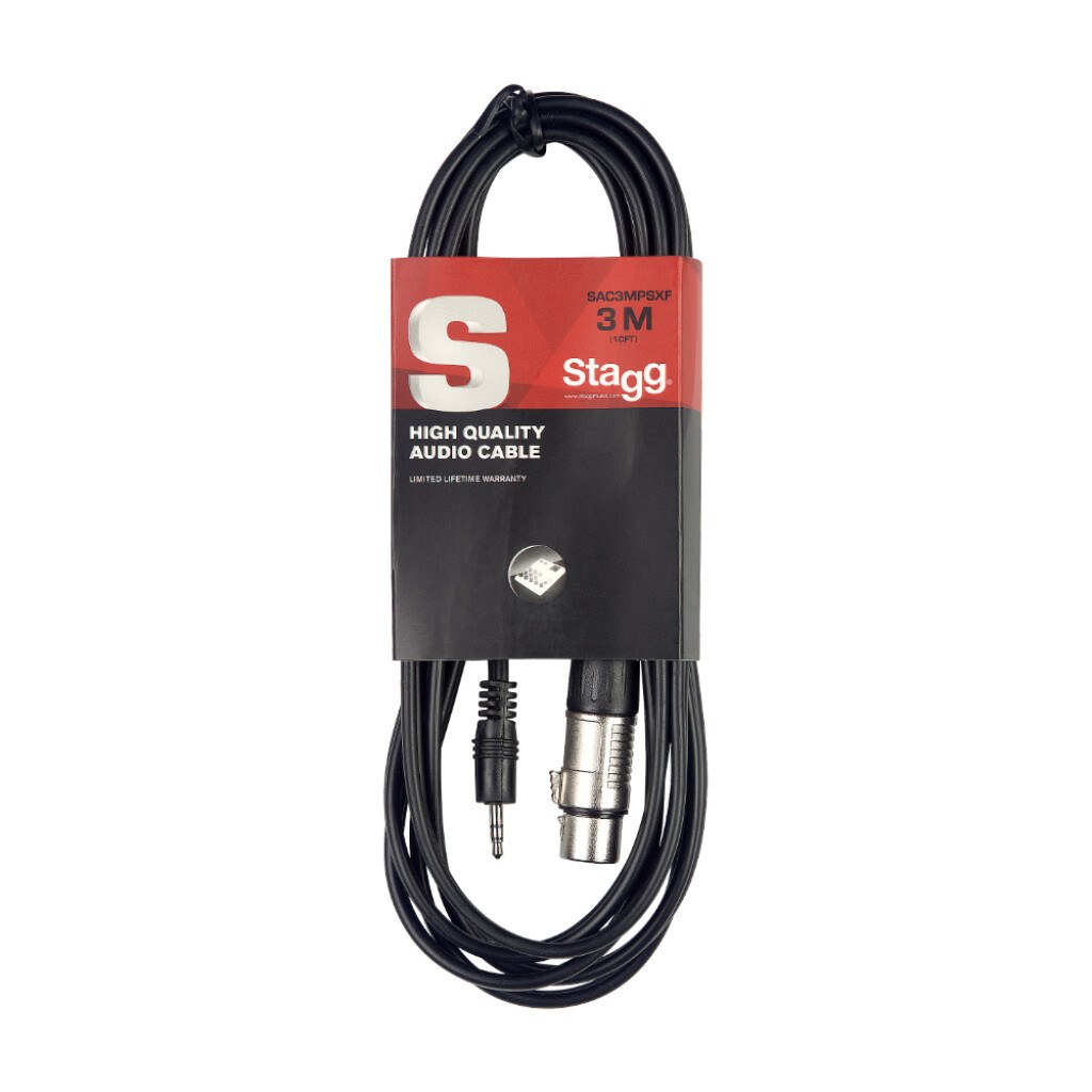 Stagg SAC3MPSBXF - kabel audio, 3 m, czarny