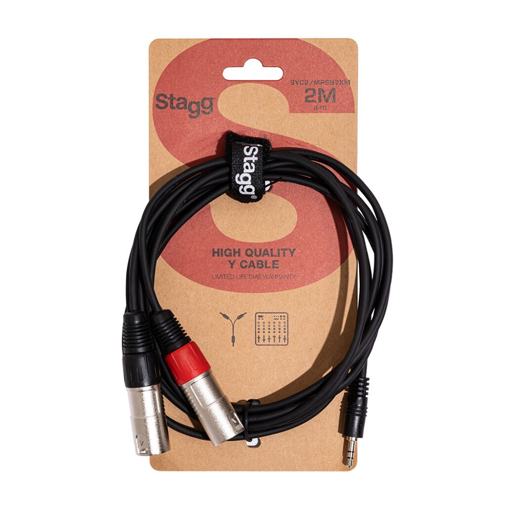 Stagg SYC2/MPSB2XM - kabel Y mini jack stereo / 2 XLR męskie, 2 m