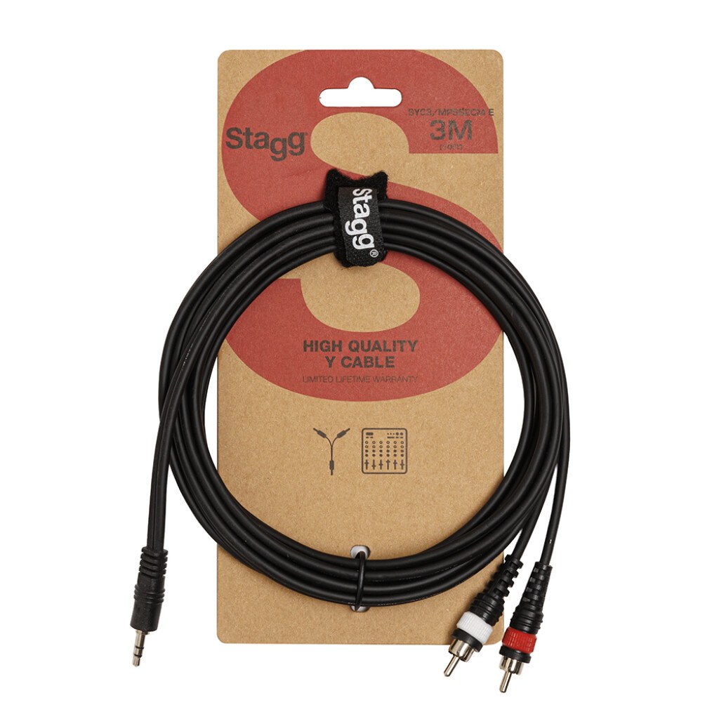 Stagg SYC3/MPSB2CM E - kabel audio, 3 m, czarny