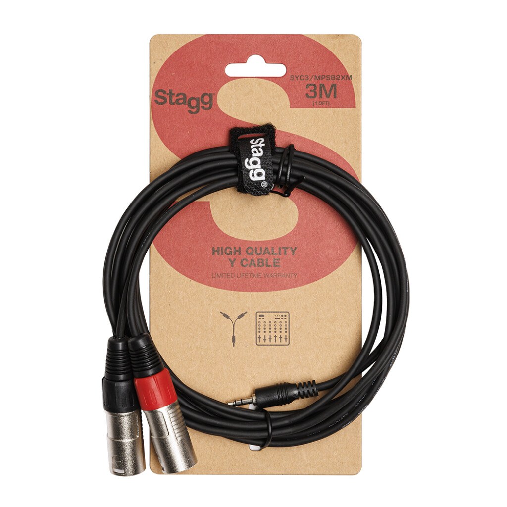 Stagg SYC3/MPSB2XM - kabel audio, 3 m, czarny
