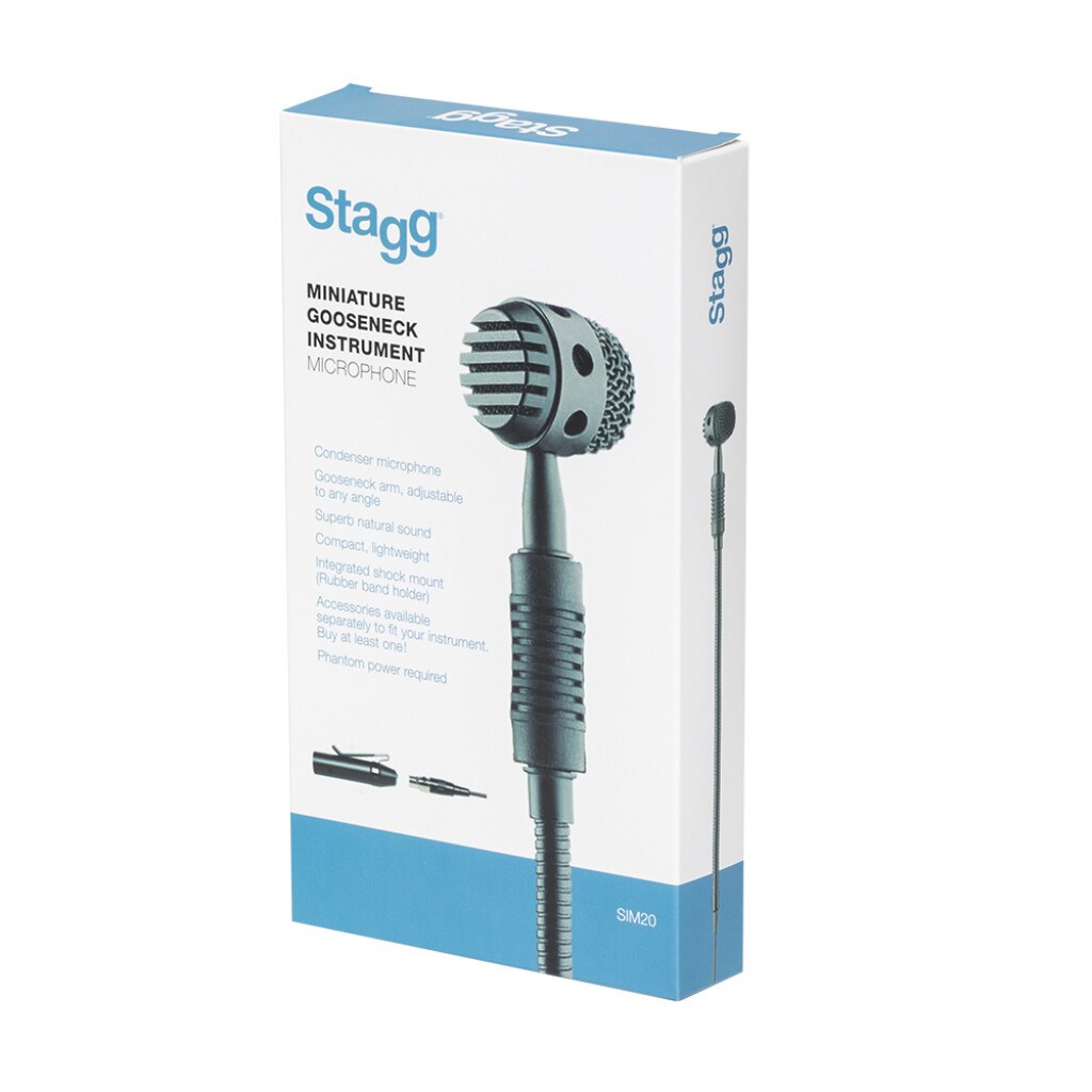 Stagg SIM20 - miniaturowy mikrofon instrumentalny na gęsiej szyi