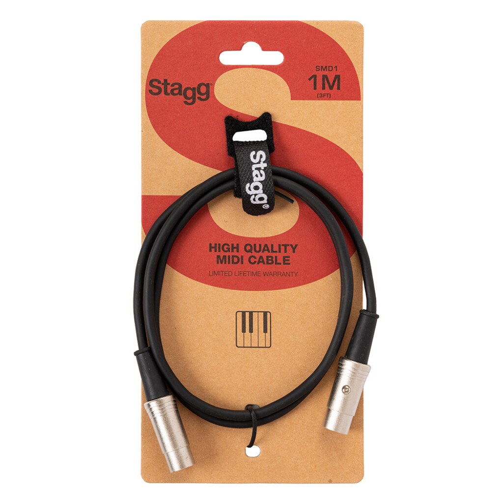 Stagg SMD1 - kabel MIDI DIN 5-pin, dwa wtyki męskie, 1 m