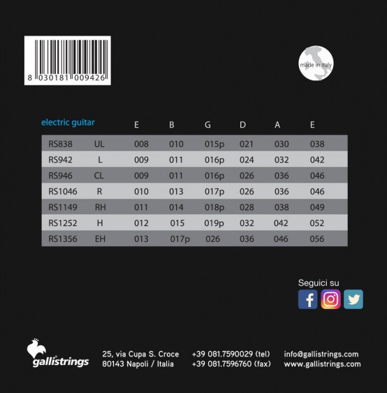 Galli RS954 7-strings Light - struny do gitary elektrycznej