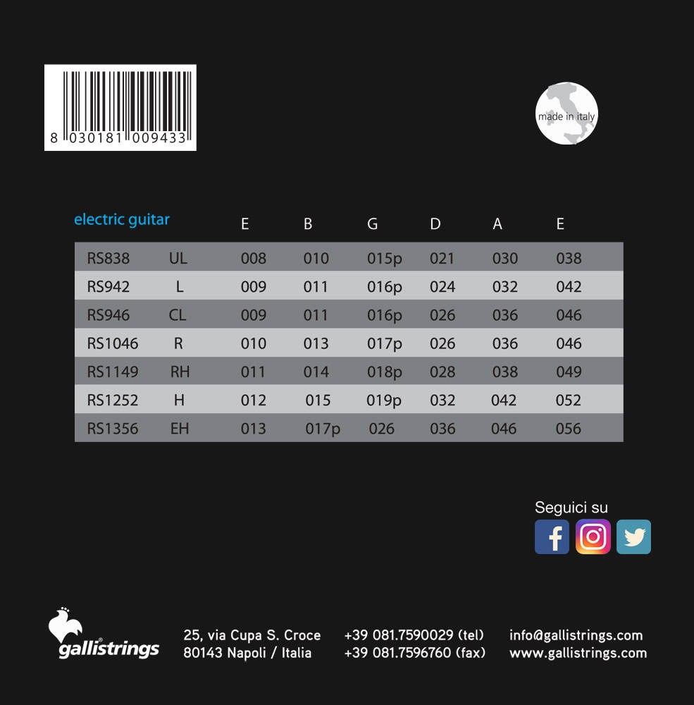 Galli RS1059 7-strings Regular Light - struny do gitary elektrycznej