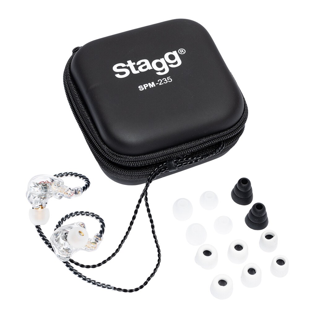 Stagg SPM-235 TR - słuchawki douszne do odsłuchu, 30 Ω, przezroczyste
