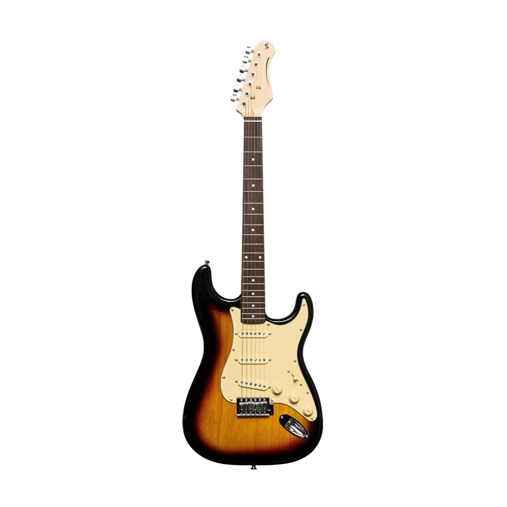 Stagg SES-30 SNB - gitara elektryczna SSS, paulownia, 21 progów, sunburst