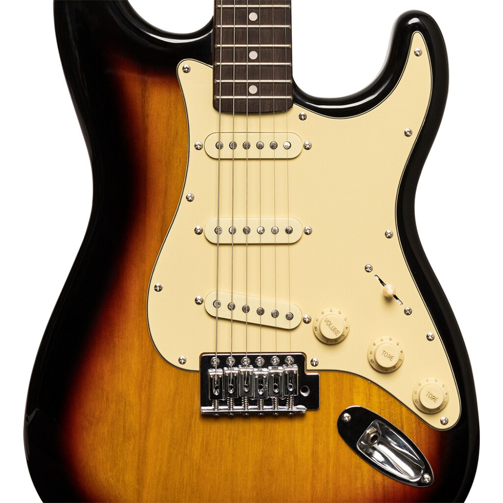 Stagg SES-30 SNB - gitara elektryczna SSS, paulownia, 21 progów, sunburst