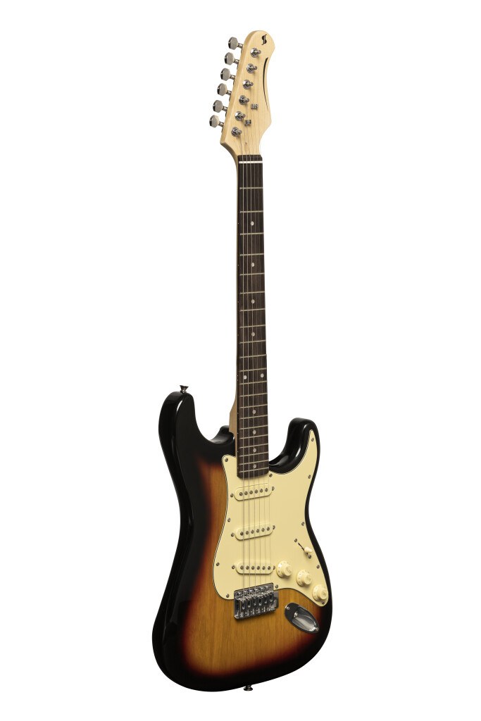 Stagg SES-30 SNB - gitara elektryczna SSS, paulownia, 21 progów, sunburst