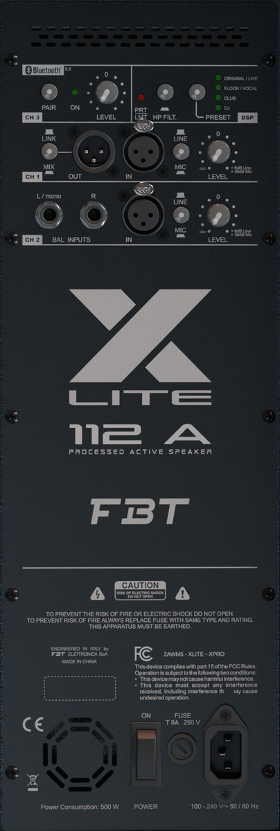 FBT X-LITE 110A - kolumna aktywna 10″, Bluetooth 5.0, mikser 3-kanałowy