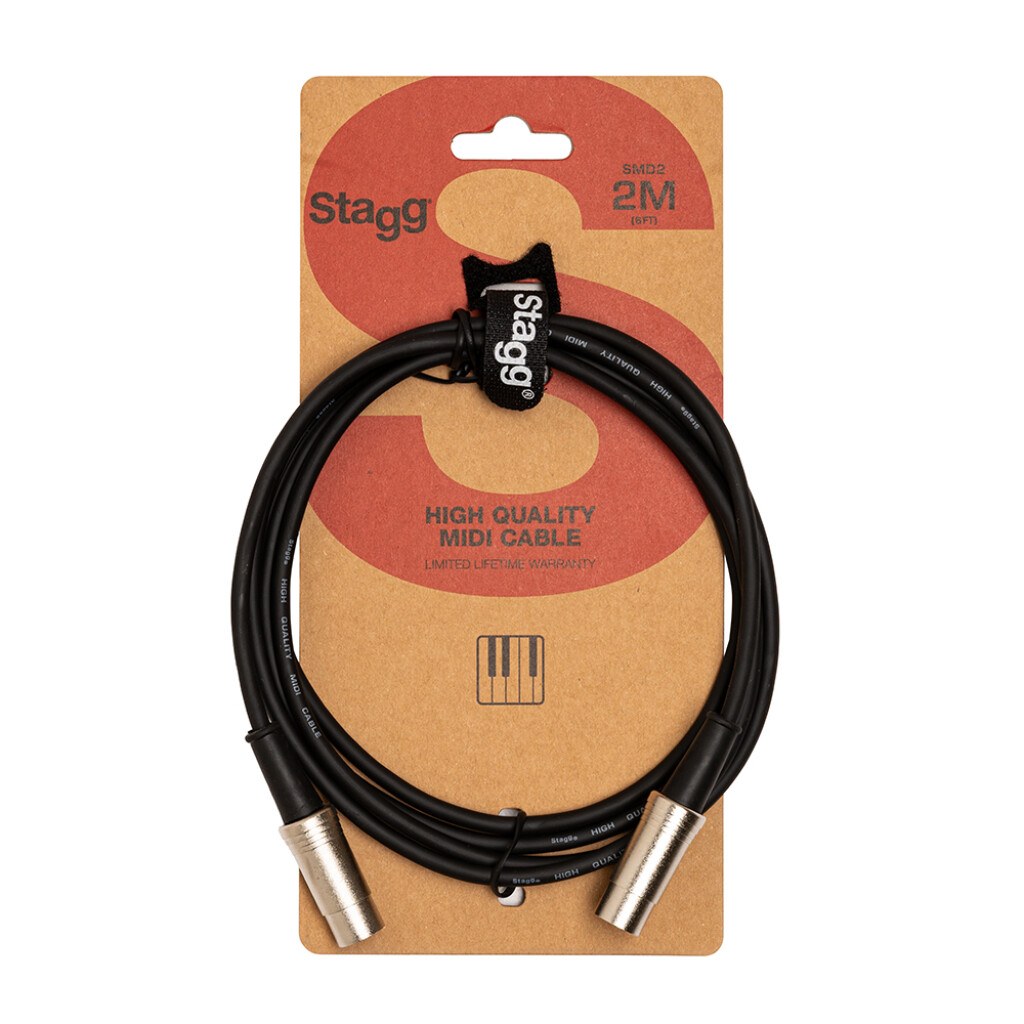 Stagg SMD2 - kabel MIDI DIN 5-pin, dwa wtyki męskie, 2 m