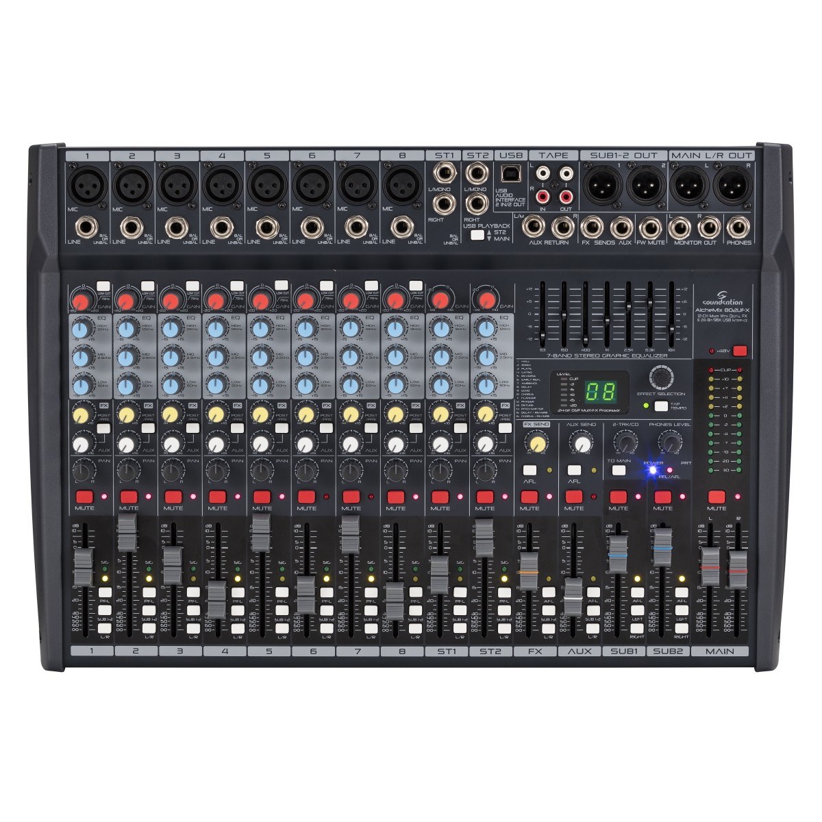 Soundsation ALCHEMIX 802UFX - mikser audio 12-kanałowy