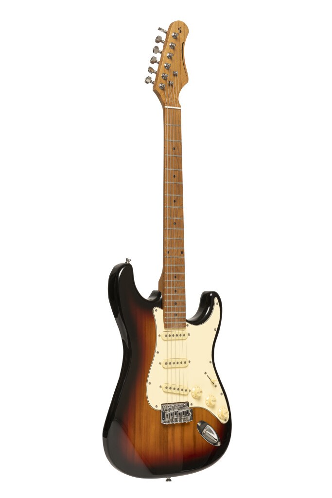 Stagg SES-55 SNB - gitara elektryczna w kolorze sunburst SSS, przetworniki Alnico