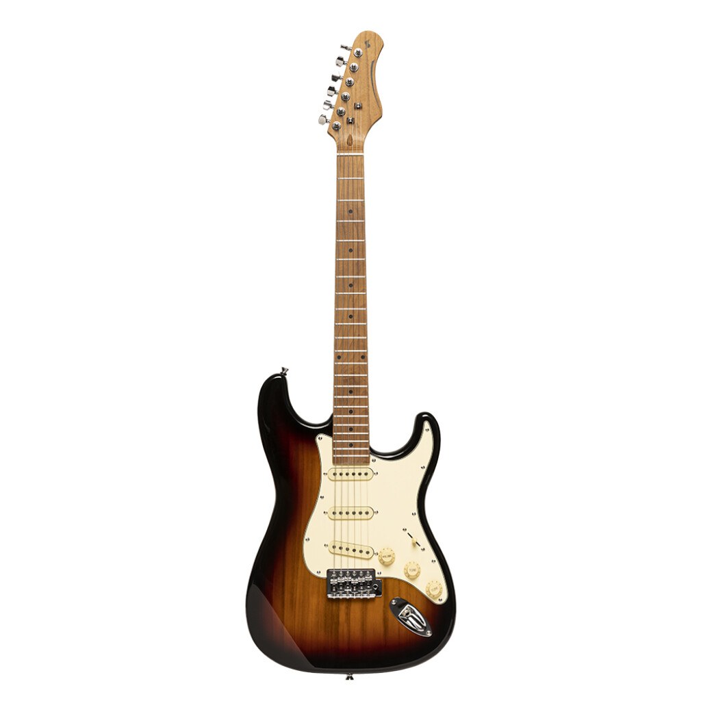 Stagg SES-55 SNB - gitara elektryczna w kolorze sunburst SSS, przetworniki Alnico