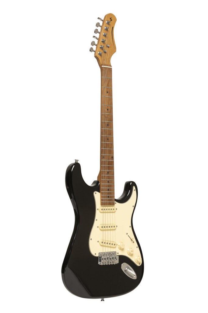 Stagg SES-55 BLK - czarna gitara elektryczna SSS, przetworniki Alnico
