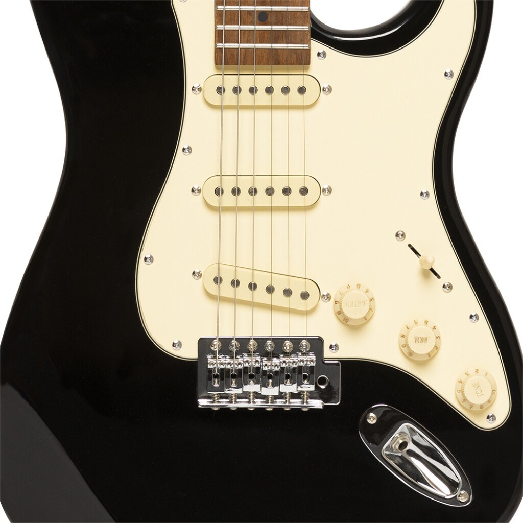 Stagg SES-55 BLK - czarna gitara elektryczna SSS, przetworniki Alnico