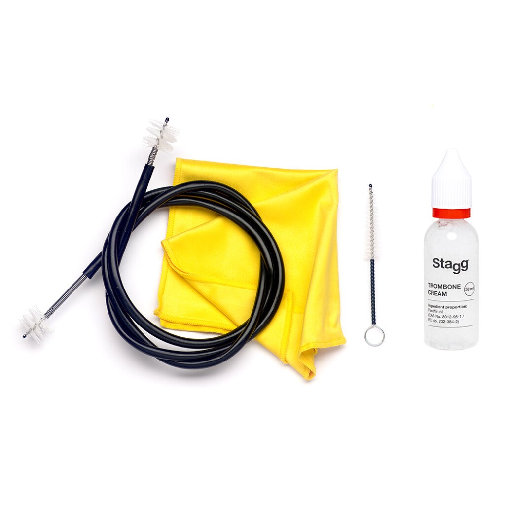 Stagg SCK-PRO-TB - zestaw do czyszczenia puzonu, krem, szczotki i ściereczka