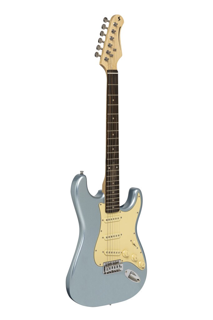 Stagg SES-30 IBM - gitara elektryczna SSS, Ice Blue Metallic, korpus z paulowni