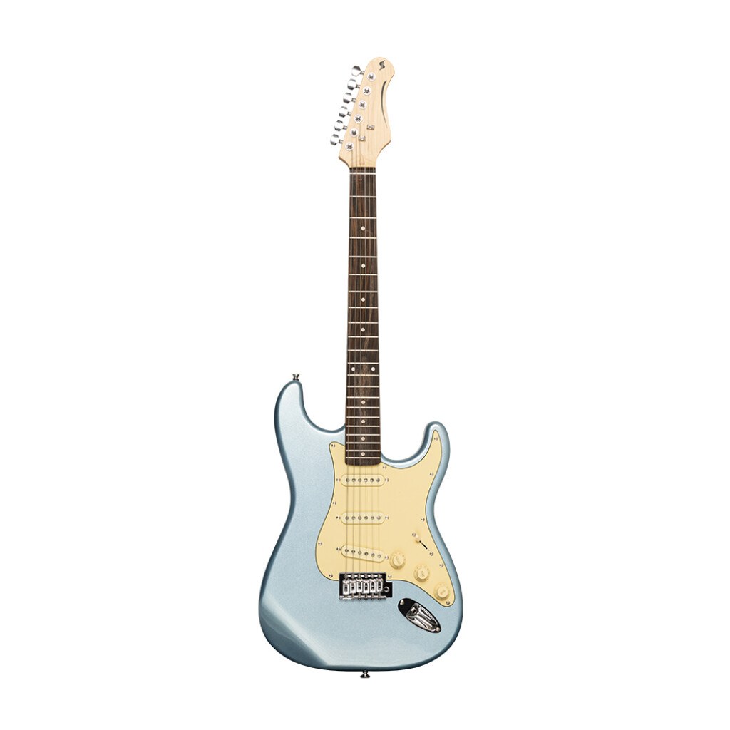 Stagg SES-30 IBM - gitara elektryczna SSS, Ice Blue Metallic, korpus z paulowni