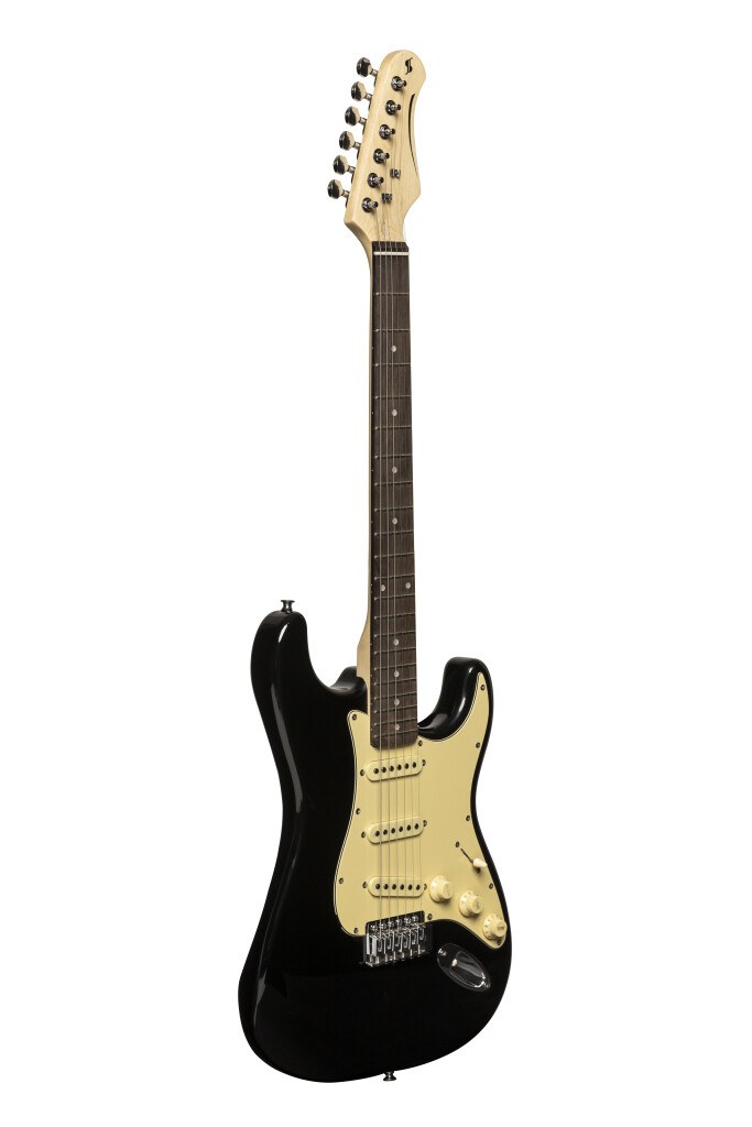 Stagg SES-30 BK - gitara elektryczna SSS, paulownia, 21 progów, czarna
