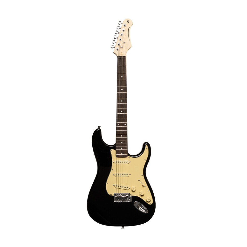 Stagg SES-30 BK - gitara elektryczna SSS, paulownia, 21 progów, czarna