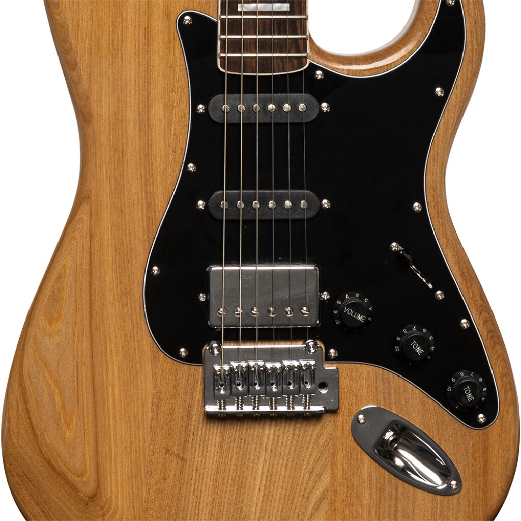 Stagg SES-60 NAT - gitara elektryczna HSS, olcha, kolor naturalny
