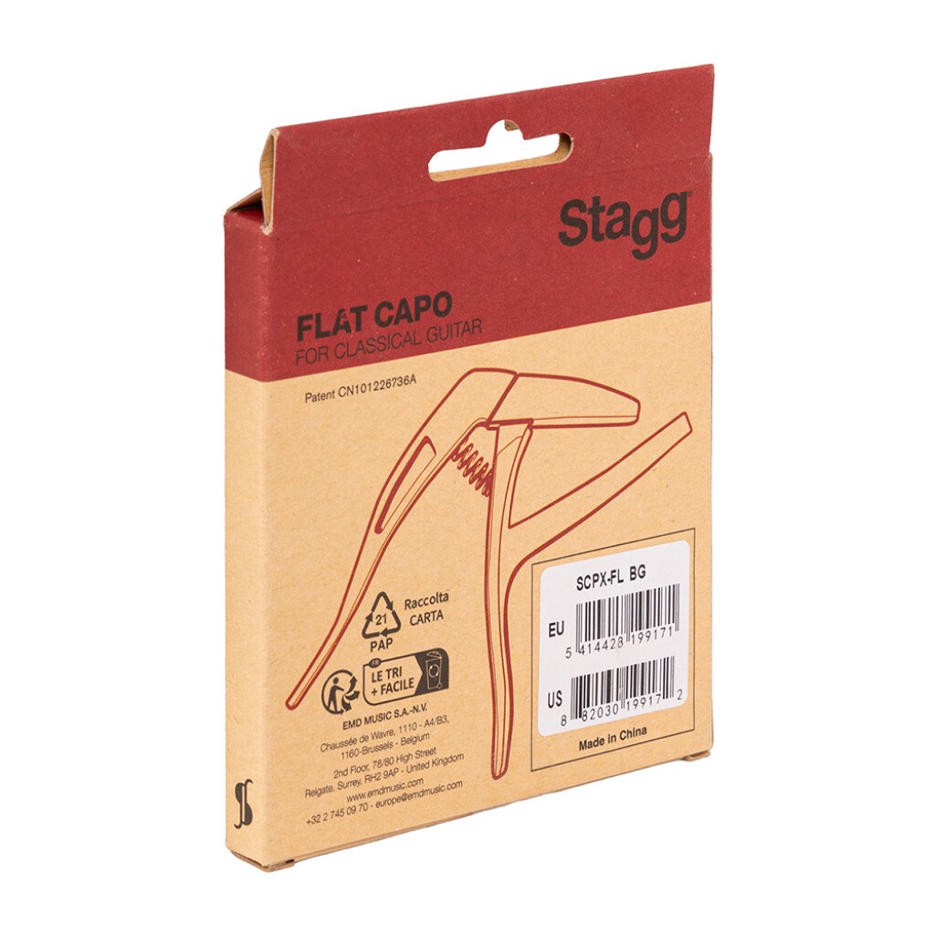 Stagg SCPX-FL BG - kapodaster do gitary klasycznej, beżowy