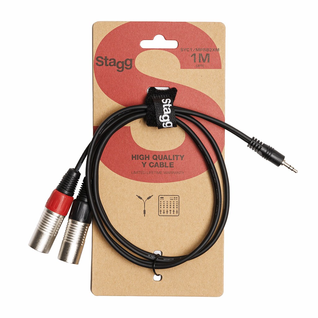 Stagg SYC1/MPSB2XM - kabel Y mini jack - 2 XLR męskie, 1 m