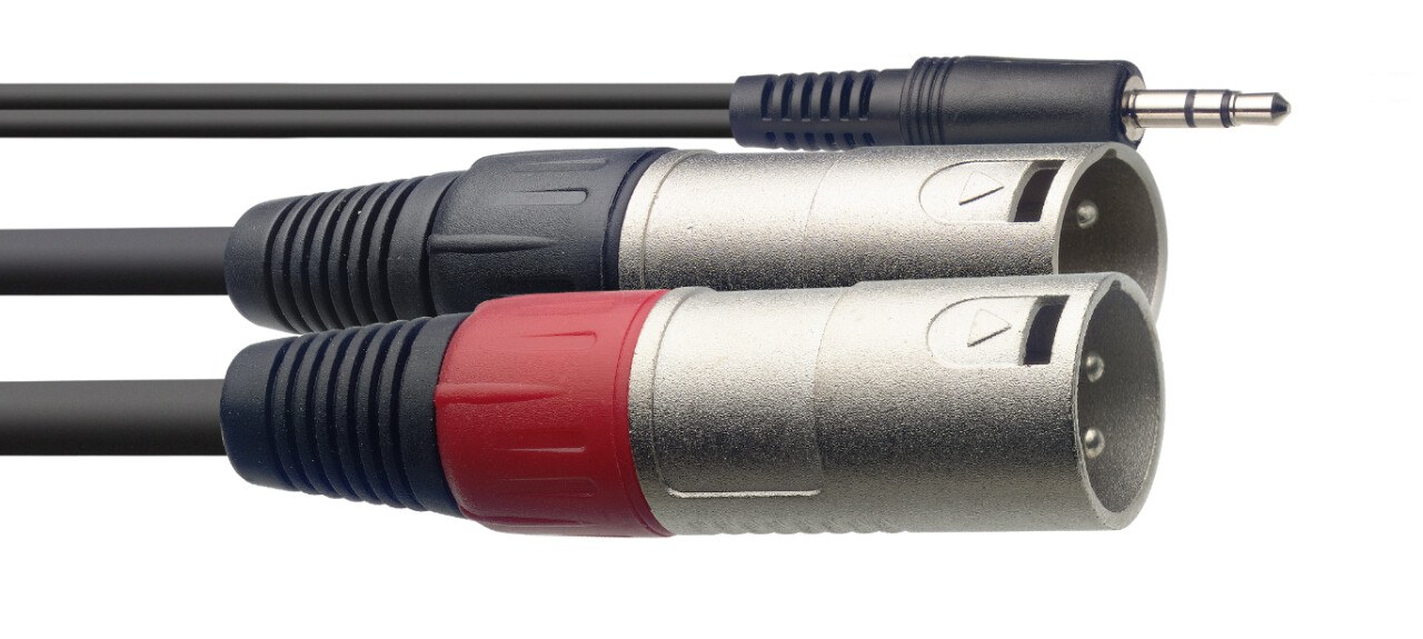 Stagg SYC1/MPSB2XM - kabel Y mini jack - 2 XLR męskie, 1 m