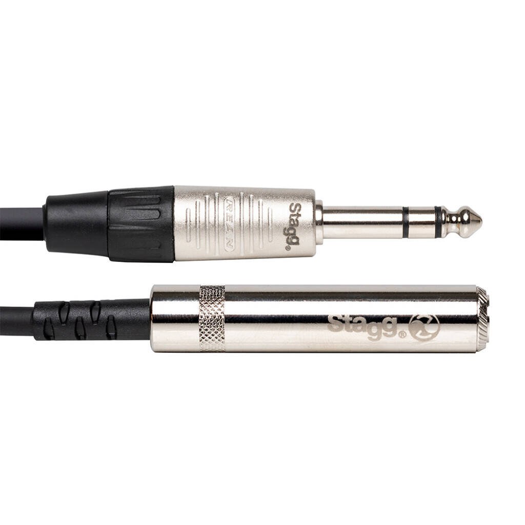 Stagg NAC3PSJS - przedłużacz jack stereo 6,3 mm, męski-żeński, 3 m