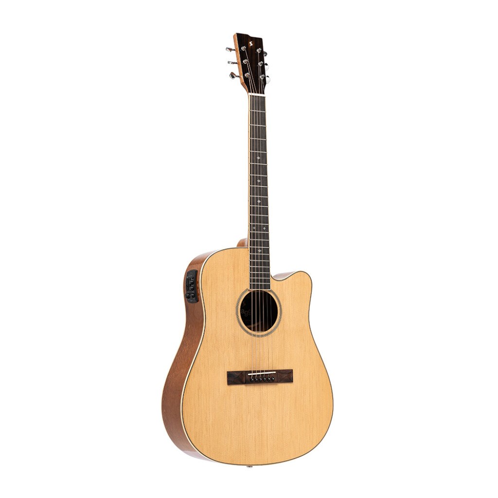 Stagg SA45 DCE-LW - gitara elektroakustyczna Dreadnought z cutaway, świerk i lacewood