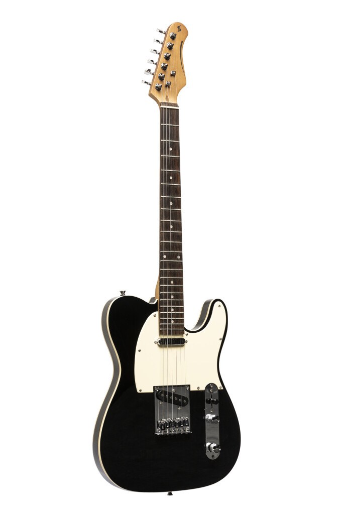Stagg SET-STD BLK - czarna gitara elektryczna serii T, Alnico i push/pull