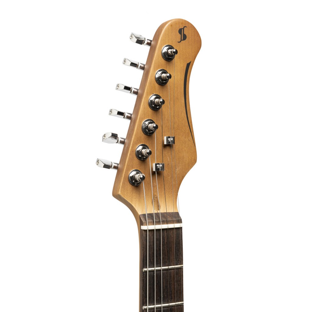 Stagg SET-STD BLK - czarna gitara elektryczna serii T, Alnico i push/pull