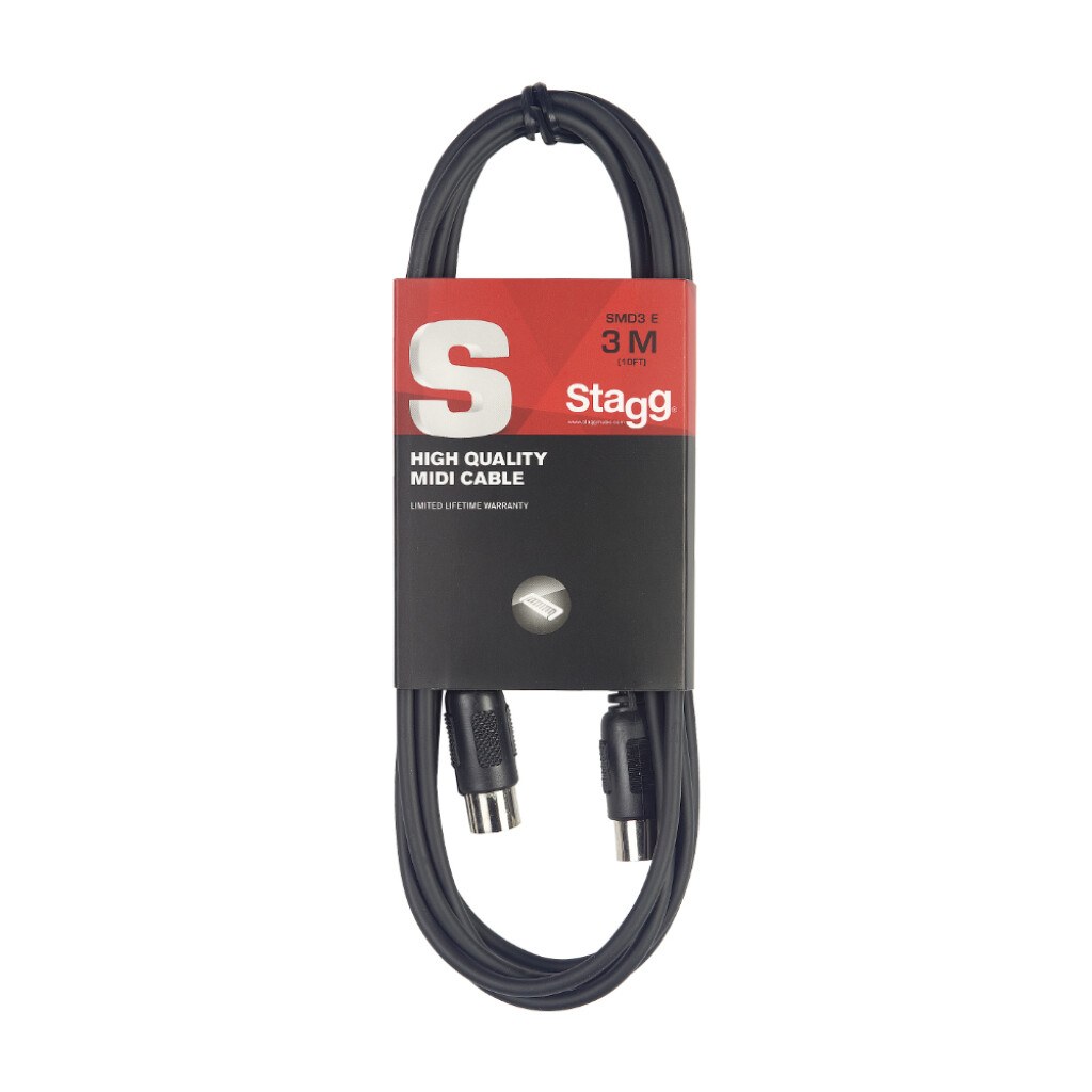 Stagg SMD10 E - kabel MIDI DIN 5-pin, dwa wtyki męskie, 10 m