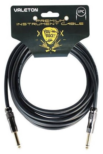 Valeton VGC-3BK - kabel instrumentalny 3 m, czarny, proste wtyki
