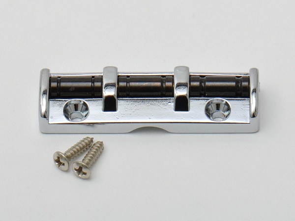 Göldo NR42C - chromowane siodełko rolkowe, 42,8 x 12 mm, rozstaw strun 35 mm