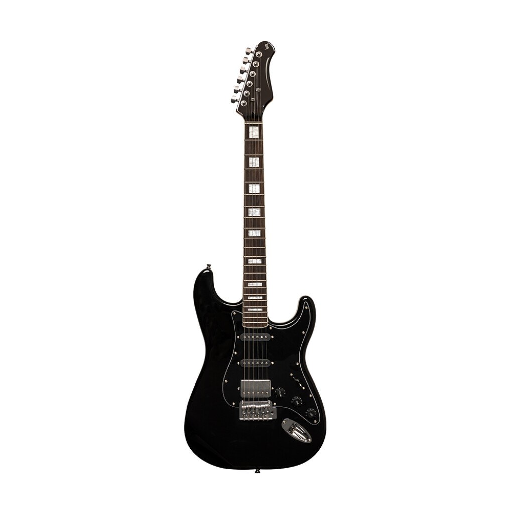 Stagg SES-60 BLK - gitara elektryczna HSS, olcha, palisander, czarna