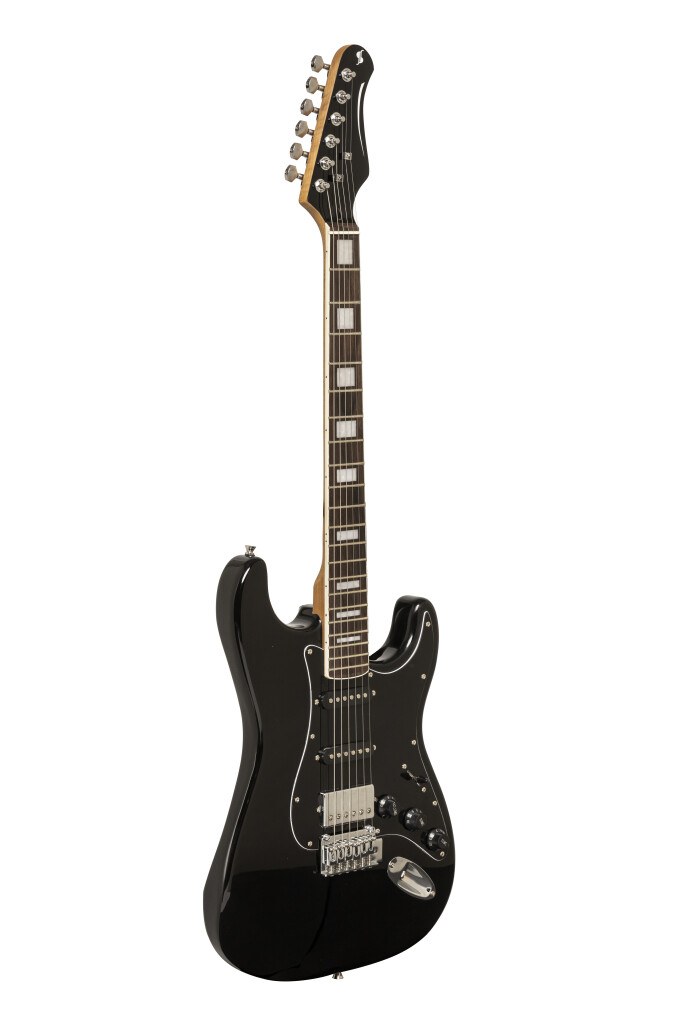 Stagg SES-60 BLK - gitara elektryczna HSS, olcha, palisander, czarna
